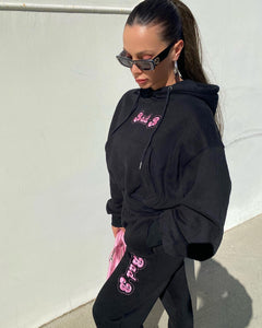 Embroidered Signature Cropped Hoodie