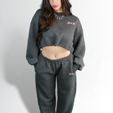 Waffle Cropped Pullover