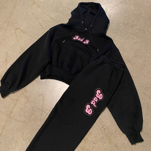 Embroidered Signature Cropped Hoodie